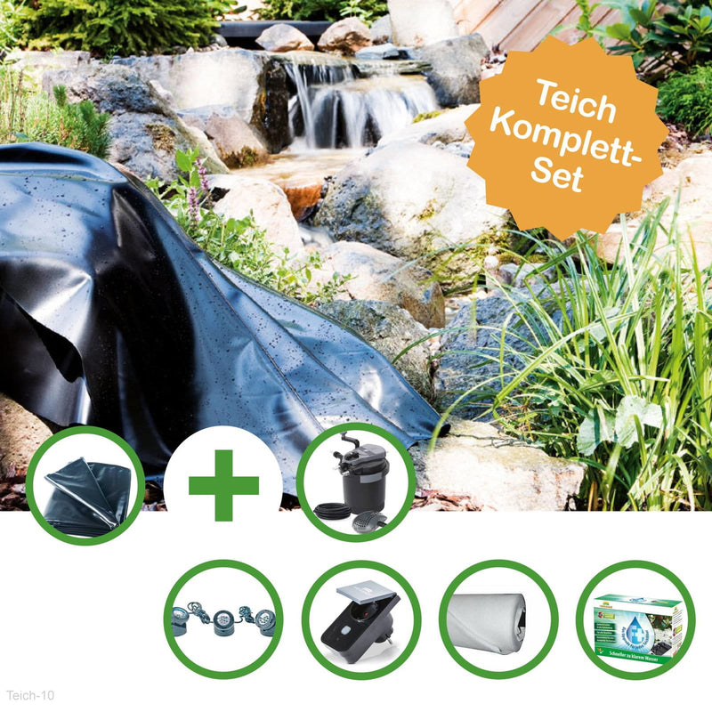 Heissner Kit bassin HAVEL bâche PVC 30 m² avec feutre, filtre sous pression Smartline et Smart Plug - Bassin moyen - Heissner 4035393030552 Teich-10