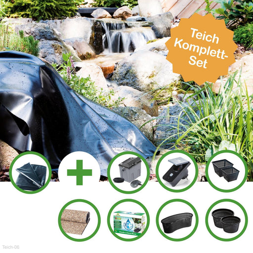 Heissner Kit bassin RHEIN bâche 48 m² avec filtre FPU10100-00, bâche de berge et paniers - Grand bassin - Heissner 4035393028283 Teich-06