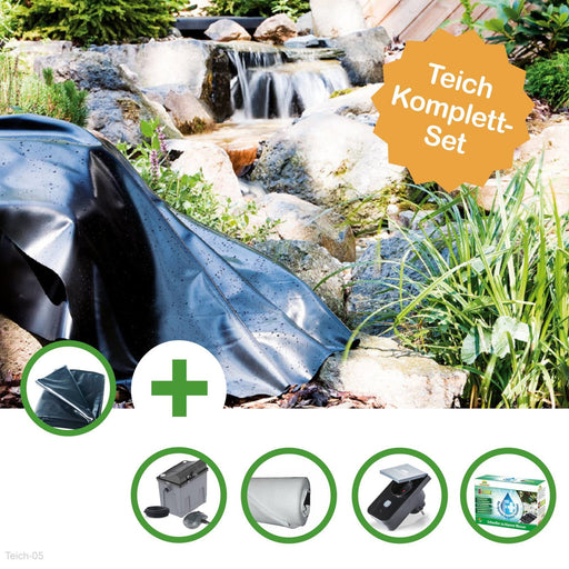 Heissner Kit bassin WEICHSEL bâche PVC 30 m² avec feutre, filtre UV-C 9 W et Smart Plug - Bassin moyen - Heissner 4035393028276 Teich-05
