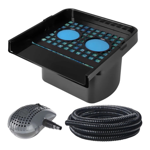 Heissner Kit Filtre Cascade pour Bassin avec Pompe 3300 l/h et Tuyau 5 m 4006873430384 BF15000-00