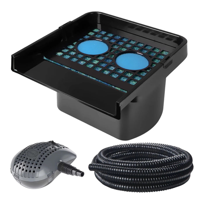 Heissner Kit Filtre Cascade pour Bassin avec Pompe 3300 l/h et Tuyau 5 m 4006873430384 BF15000-00