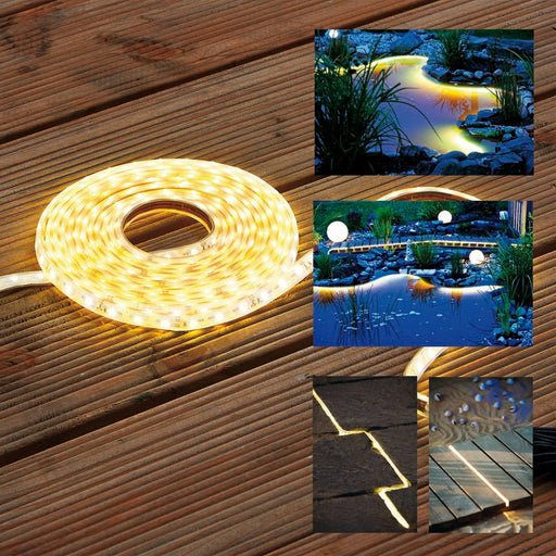 Heissner Ruban LED 5 m 12 V 60 LED/m IP68 - Éclairage décoratif immergeable pour bassin et jardin - Heissner 4006873414674 L122-T