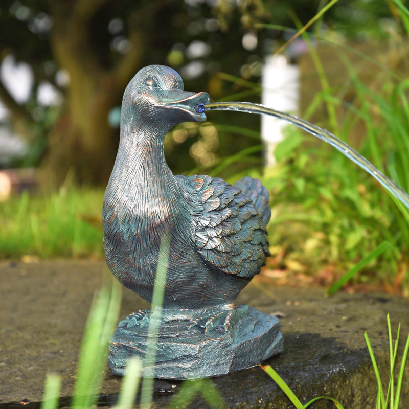 Heissner Statue de Bassin Canard Décoratif 25 x 15 x 30 cm – Figurine de Jardin pour Étang et Bassin 4006873428695 003231-00
