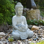 Heissner Statue de Bassin Temple Décoratif 31 x 24 x 48 cm – Figurine Zen pour Jardin et Étang 4006873428749 003236-00