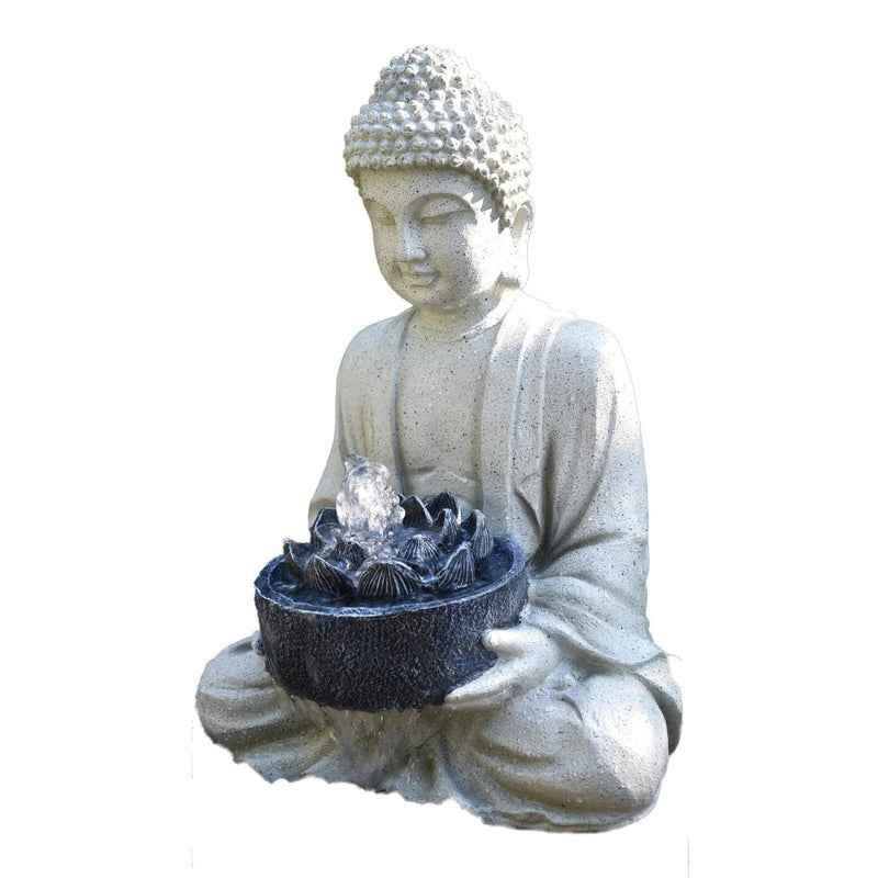 Heissner Statue de Bassin Temple Décoratif 37 x 31 x 50 cm – Grande Figurine Zen pour Jardin et Étang 4006873428756 003237-00