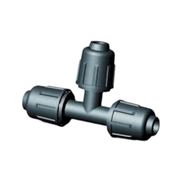 PP 16mm T compression fitting for drip irrigation tubing