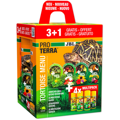 JBL ProTerra JBL Tortoise Menu - Assortiment de 4 types d'aliments pour toutes les tortues terrestres 4014162721501 7215000