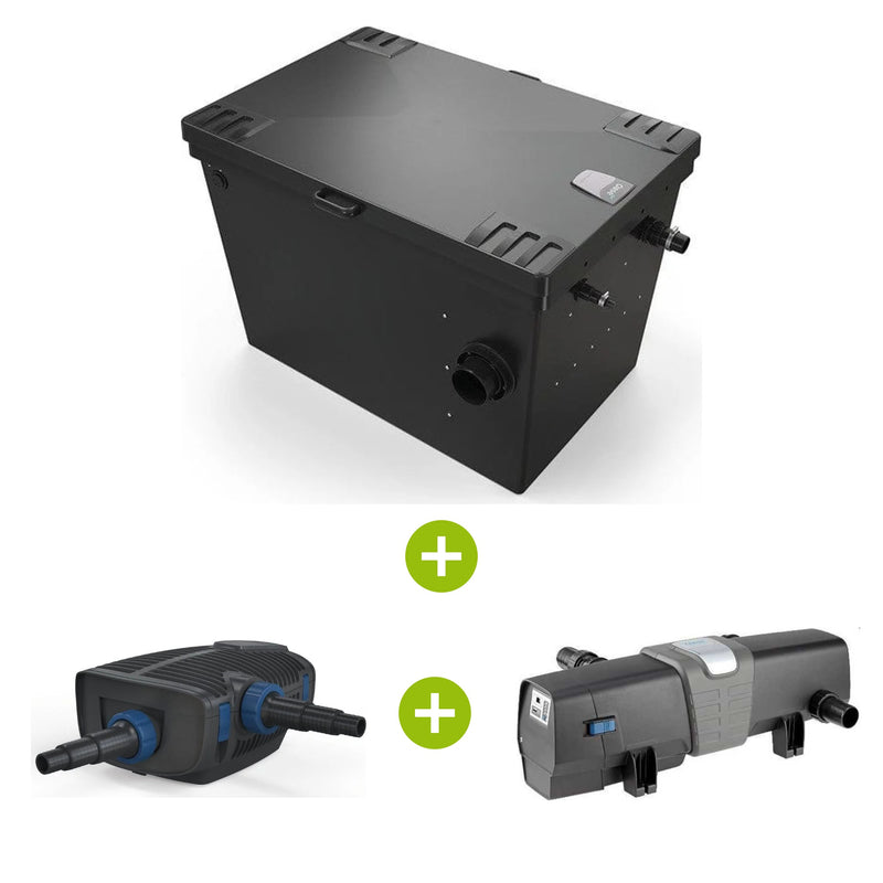 Kit complet OASE : filtre BioTec ScreenMatic² 145000 + pompe AquaMax Eco Premium 21000 + UV-C Bitron Eco 180 W