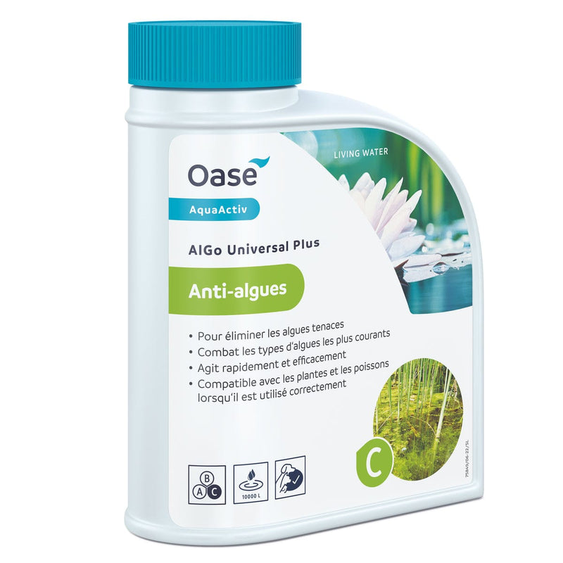 Oase Living Water Produits pour les algues AquaActiv AlGo Universal Plus 500 ml - Elimine et prévient les algues - Oase Actif 4010052505428 96682