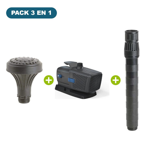 Pack jet d'eau Volcan 37-2.5K + Aquarius Eco Premium 13500 + rallonge TE10K – jet env. 4,5 m – OASE