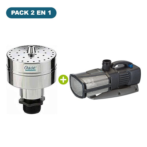 Pack jet d'eau Volcan 43-3 argent + Aquarius Eco Expert 22000 – jet 3,9 m – OASE