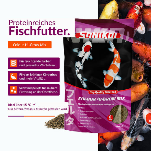 SaniKoi Alimentation pour poissons Nourriture pour poissons Colour Hi-Grow Mix 6 mm 3 l - SaniKoi 8711921231467 124640