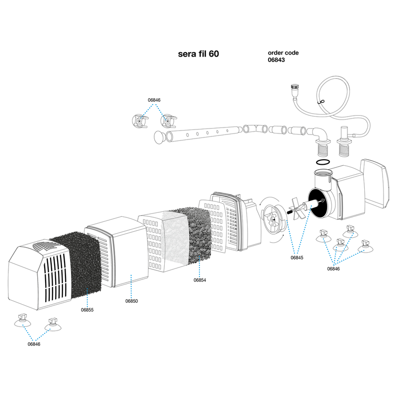 Filtre intérieur pour aquarium Sera Fil 60