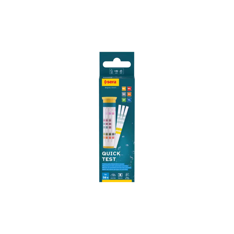 Sera Analyse d'eau Sera Quick Test - Testeur en bandelettes (50 pièces) - Spécial pour étangs et aquariums 4001942049603 04960