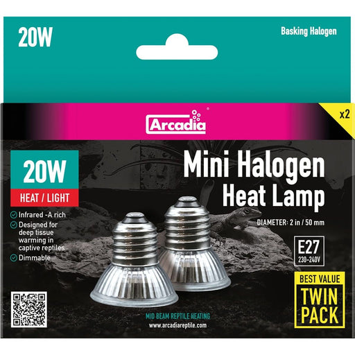 Superfish Reptile Arcadia Halogen Mini Basking Spot 20 Watt Twin Pack 5018296999743 R2110015