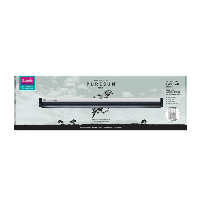 Superfish Reptile Arcadia PureSun Bird Lamp Kit With Bracket Midi 14 Watt 5060127657223 R2100065