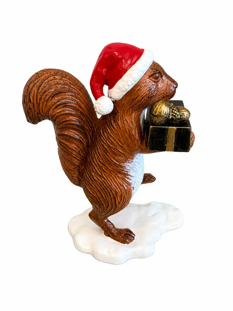 Écureuil avec bonnet de Noël et cadeau — AL2919AL-IM