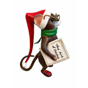 Souris avec bonnet de Noël et livre — AL3103AL-IM