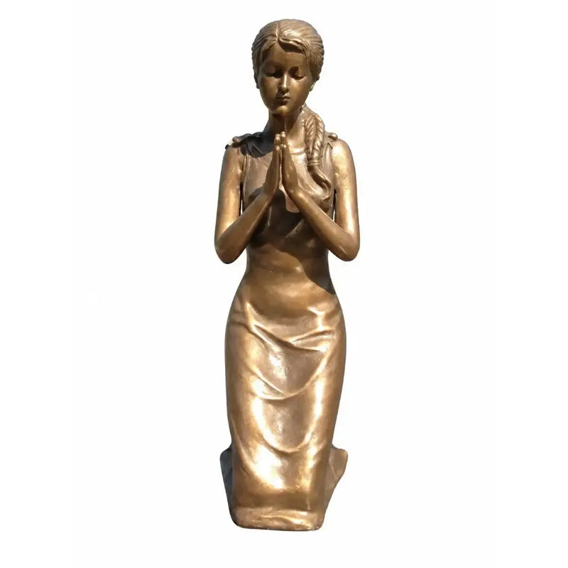 Jeune fille à genoux en prière — AN1275BRW-B