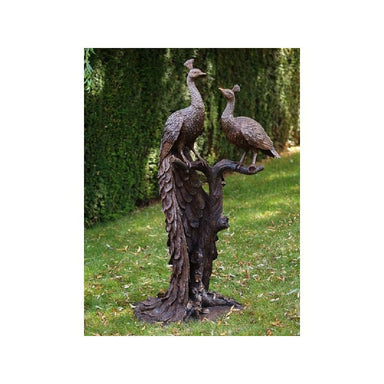 2 Paons Sur Tronc D'Arbre — B1116