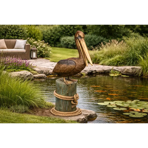 Pélican sur un poteau d’amarrage — B1130