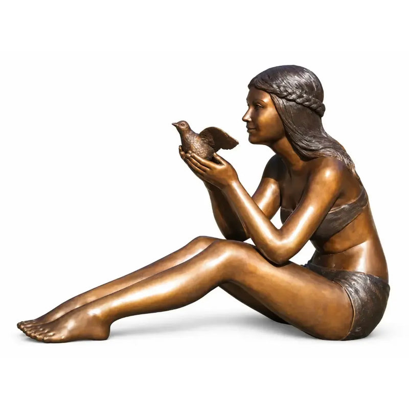 Femme avec un petit oiseau — B1283