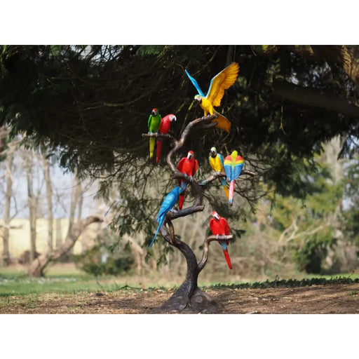 8 perroquets sur un arbre - Coloré — B1486-C
