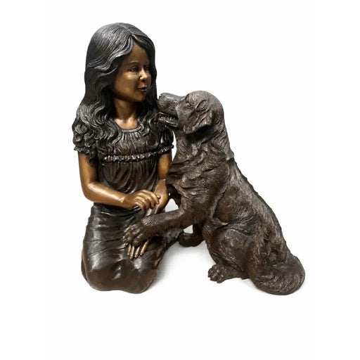 Une fille assise avec un chien. — B1573