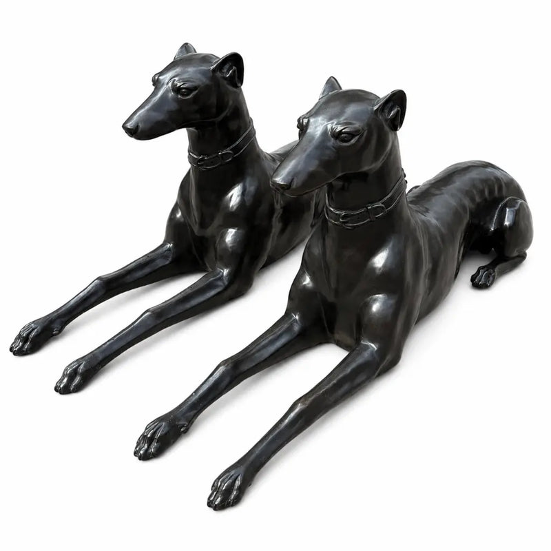 Paire De Chiens Couchant — B538