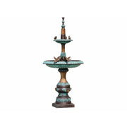 Fontaine à 2 plateaux avec des oiseaux — B57152