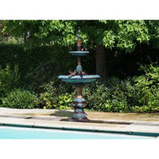 Fontaine à 2 plateaux avec des oiseaux — B57152