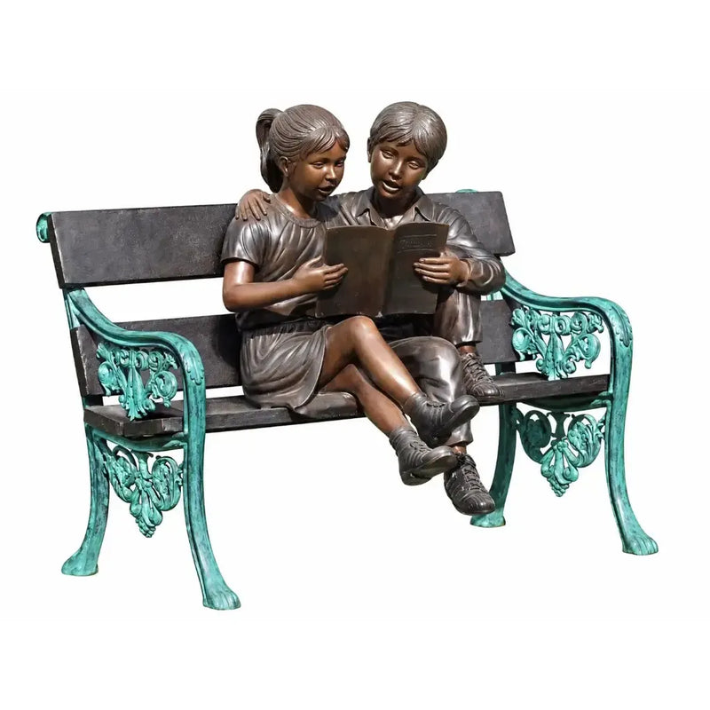 Banc Avec Fille Et Garçon — B749
