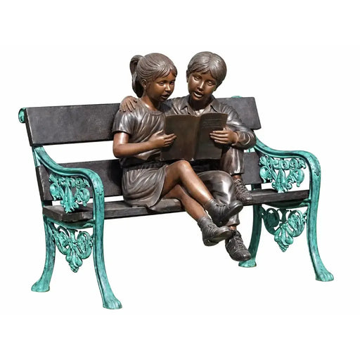 Banc Avec Fille Et Garçon — B749