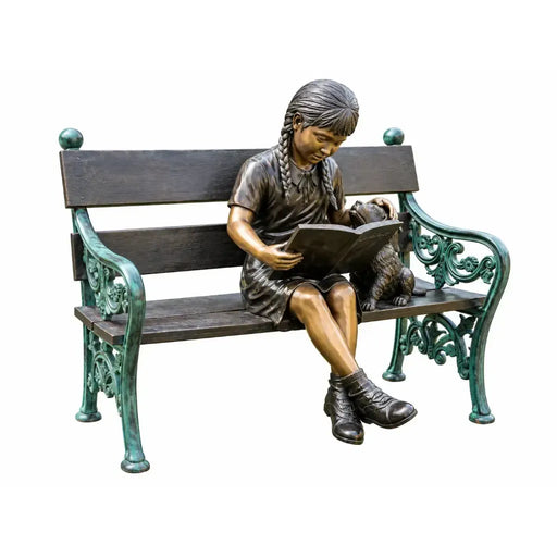 Fille Assise Avec Chien Sur Etabli — B810