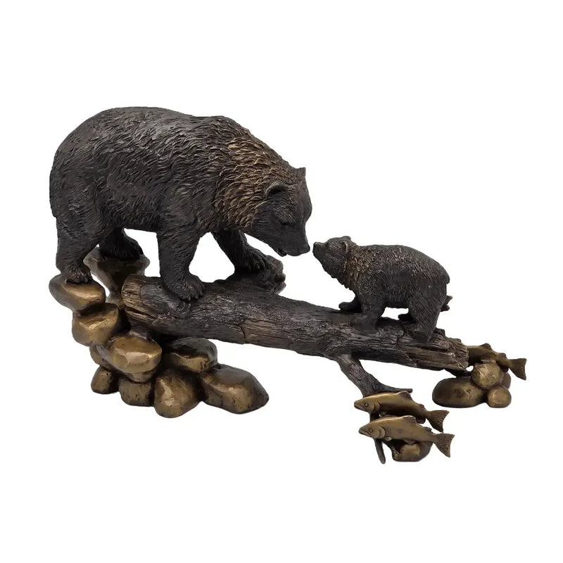 Famille d'ours sur un tronc d'arbre — BS0940B