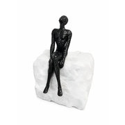 Sculpture en bronze sur pierre naturelle 'Looking at the sky' — BS1567B