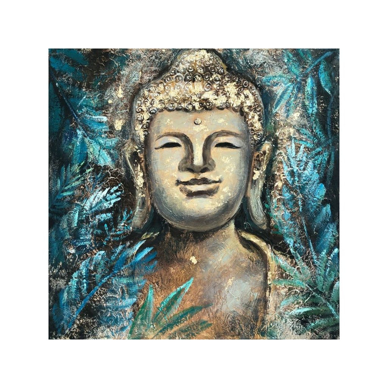Peinture avec cadre Bouddha 100x100 — CD008003