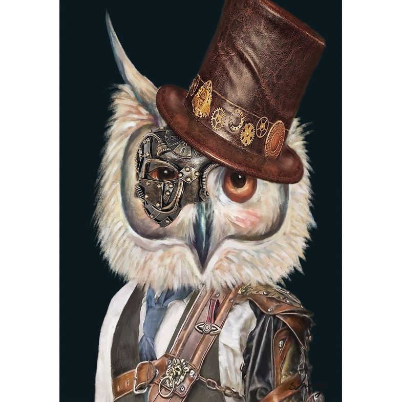 Canvas Avec Cadre, Hibou 100X70 — CD29039