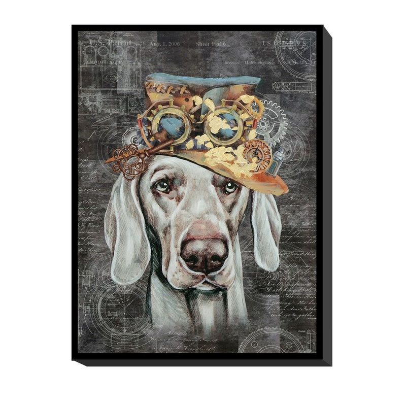 Canvas Chien Avec Chapeau + Cadre 80X60 Cm — CD32545