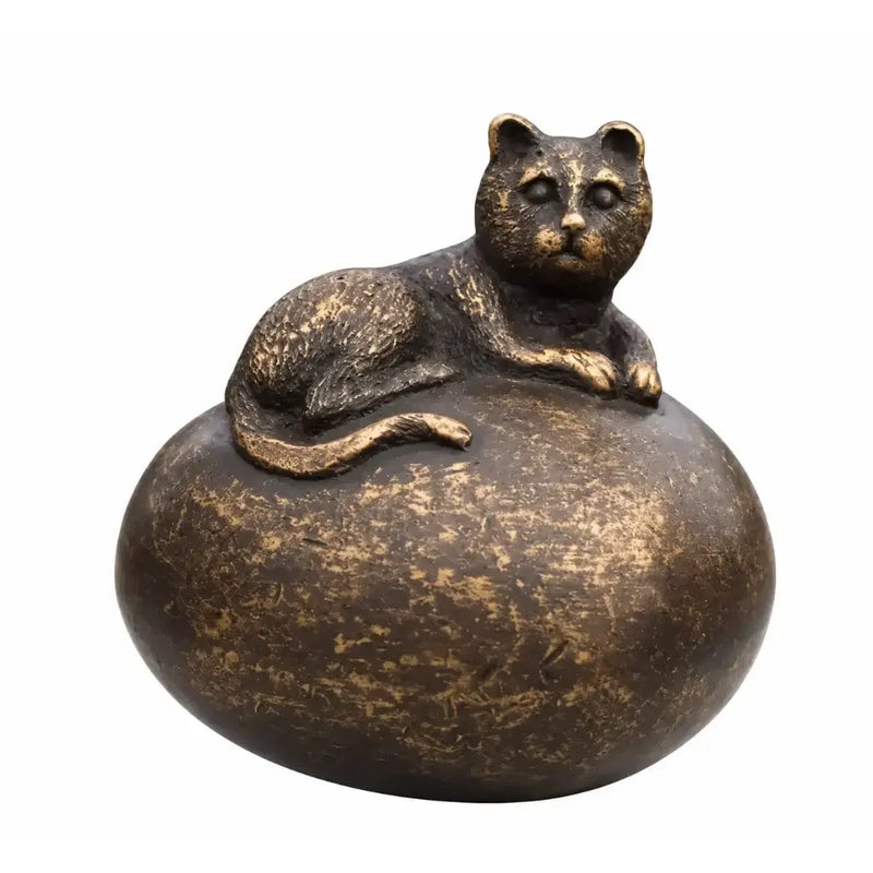 Mini Urne En Forme Coeur Avec Chat — FV0433BR-BI