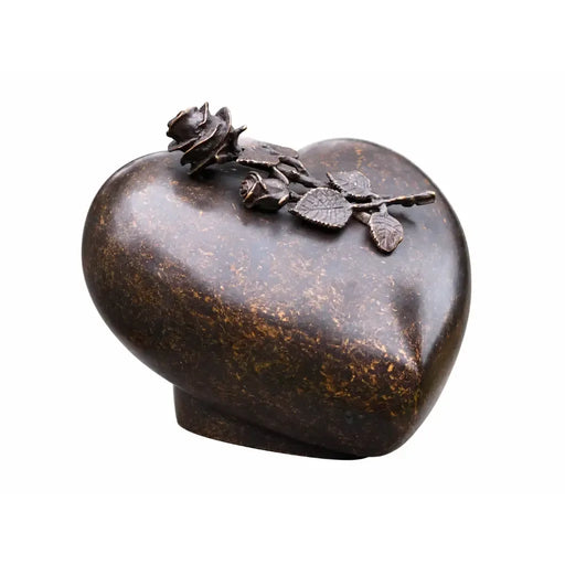 Urne En Forme Coeur Avec Rose — FV0568BRW-BI
