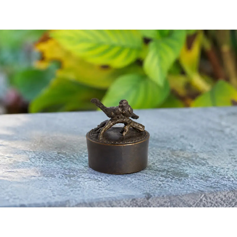 Mini urne avec 2 oiseaux — FV0606BRW-DB