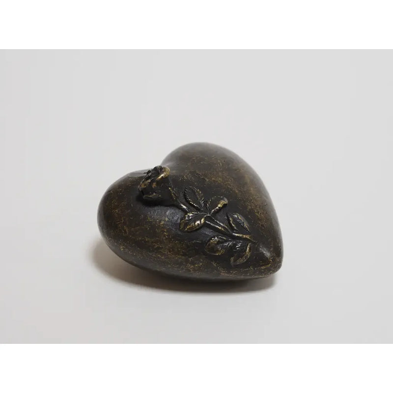 Mini Urne Forme De Coeur Avec Rose — FV0657BRW-BI