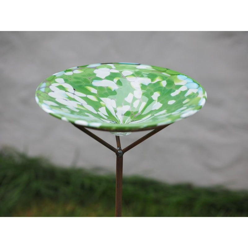 Bain d’oiseaux 27 cm Vert Blanc (Tige L) (2) — GD30007