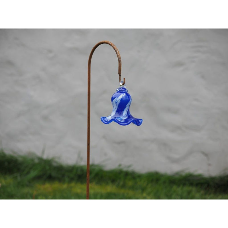 loche en verre bleu/blanc 11 cm (Crochet S) (6) — GD30011