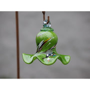 Cloche en verre vert/multicolore 11 cm (Crochet S) (6) — GD30012