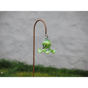 Cloche en verre vert/multicolore 11 cm (Crochet S) (6) — GD30012