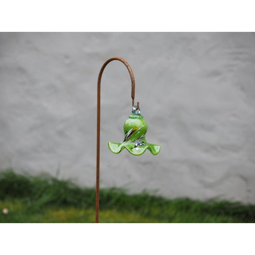 Cloche en verre vert/multicolore 11 cm (Crochet S) (6) — GD30012