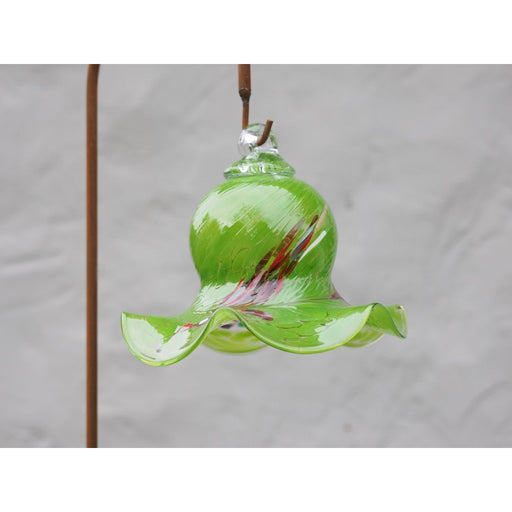 Cloche en verre vert/multicolore 16 cm (Crochet L) (4) — GD30017