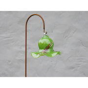 Cloche en verre vert/multicolore 16 cm (Crochet L) (4) — GD30017